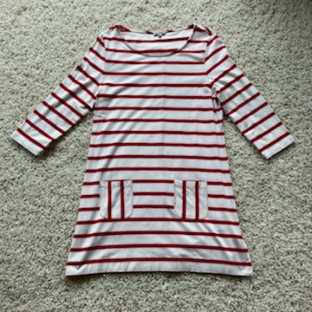 Women's Kettlewell white & red striped tunic, Size M